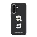 Samsung Galaxy A57 Karl Lagerfeld Metal Karl and Choupette Liquid Silikondeksel - svart