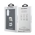 Samsung Galaxy A57 Karl Lagerfeld Metal Karl and Choupette Liquid Silikondeksel - svart