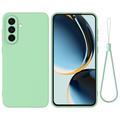 Samsung Galaxy A57 Flytende silikon-deksel med håndstropp - grønn