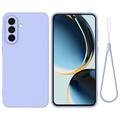 Samsung Galaxy A57 Flytende silikon-deksel med håndstropp - Lilla