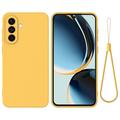 Samsung Galaxy A57 Flytende silikon-deksel med håndstropp - gul