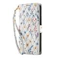 Samsung Galaxy A57 Rombisk blomsterlommebok-etui - fargerike blomster