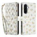 Samsung Galaxy A57 Rombisk blomsterlommebok-etui - gule blomster