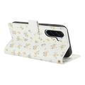 Samsung Galaxy A57 Rombisk blomsterlommebok-etui - gule blomster