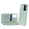 Samsung Galaxy A57 Smart Clear View Flip-etui med kortspor - lysegrønn