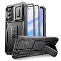 Samsung Galaxy A57 Tech-Protect Kevlar Cam+ 2-sett deksel - skjermbeskytter, kamerabeskytter, støtteben - svart