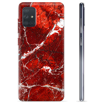Samsung Galaxy A71 TPU-deksel - Rød Marmor