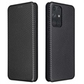 Samsung Galaxy A72 5G/4G Flip-deksel - Carbon Fiber - Svart