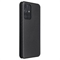 Samsung Galaxy A72 5G/4G Flip-deksel - Carbon Fiber - Svart