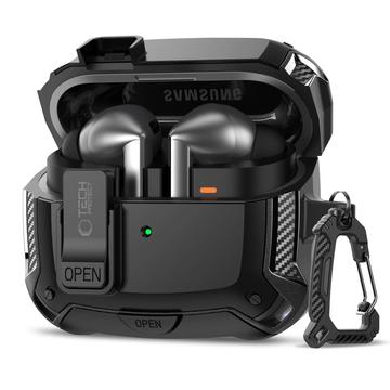 Samsung Galaxy Buds3/Buds3 Pro/Buds3 FE Tech-Protect Carbonox-etui - svart