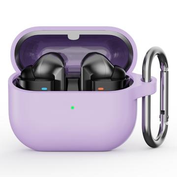 Samsung Galaxy Buds3 Pro Silikondeksel med Karabinkroken - Lilla