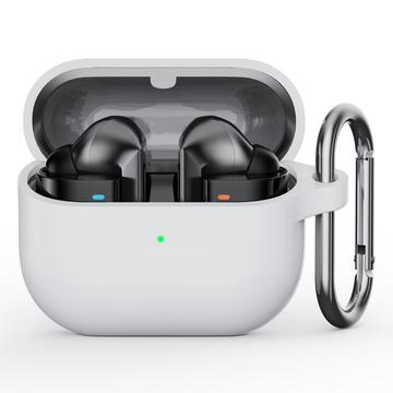 Samsung Galaxy Buds3 Pro Silikondeksel med Karabinkroken - Hvit