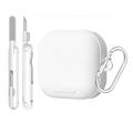 Samsung Galaxy Buds4/Buds4 Pro elegant etui med karabinkrok og rengjøringspenner