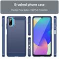 Samsung Galaxy M06/F06 5G børstet TPU-deksel - karbonfiber - blå
