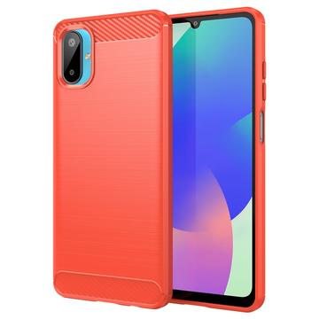 Samsung Galaxy M06/F06 5G børstet TPU-deksel - karbonfiber