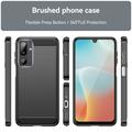 Samsung Galaxy M16/F36 Børstet TPU-deksel - karbonfiber - svart