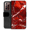 Samsung Galaxy Note20 Ultra Premium Lommebok-deksel - Rød Marmor