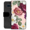 Samsung Galaxy S10+ Premium Lommebok-deksel - Romantiske Blomster