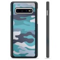 Samsung Galaxy S10+ Beskyttelsesdeksel - Blå Kamuflasje