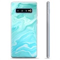 Samsung Galaxy S10+ TPU-deksel - Blå Marmor