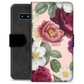 Samsung Galaxy S10 Premium Lommebok-deksel - Romantiske Blomster