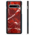 Samsung Galaxy S10 Beskyttelsesdeksel - Rød Marmor