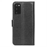 Samsung Galaxy S20 5G Lommebok-deksel med Stativ - Svart