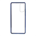 Samsung Galaxy S20 FE Magnetisk Deksel med Herdet Glass - Blå