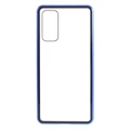Samsung Galaxy S20 FE Magnetisk Deksel med Herdet Glass - Blå