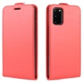 Samsung Galaxy S20 FE Vertikalt Flip-deksel med Kortluke - Rød