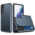 Samsung Galaxy S21 5G Hybrid-deksel med Skyvekortspor - Mørkeblå