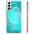 Samsung Galaxy S21 5G TPU-deksel - Turkis Swirl