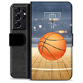 Samsung Galaxy S21 Ultra 5G Premium Lommebok-deksel - Basketball