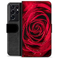 Samsung Galaxy S21 Ultra 5G Premium Lommebok-deksel - Rose