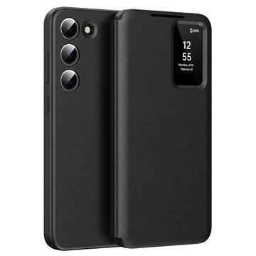 Samsung Galaxy S22 5G Smart Clear View Flip-etui med kortspor - Svart