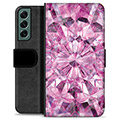 Samsung Galaxy S22+ 5G Premium Lommebok-deksel - Rosa Krystall