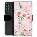 Samsung Galaxy S22+ 5G Premium Lommebok-deksel - Akvarell Blomster