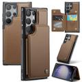 Samsung Galaxy S22 Ultra 5G Caseme C22-etui RFID-kortlommebok - Brun
