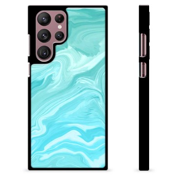 Samsung Galaxy S22 Ultra 5G Beskyttelsesdeksel - Blå Marmor