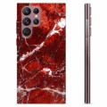 Samsung Galaxy S22 Ultra 5G TPU-deksel - Rød Marmor