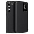 Samsung Galaxy S22+ 5G Smart Clear View Flip-etui med kortspor - Svart