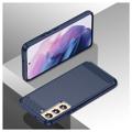 Samsung Galaxy S23 5G Børstet TPU-deksel - Karbonfiber - Blå