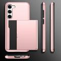 Samsung Galaxy S23 5G Hybrid-deksel med Skyvekortspor - Roségull