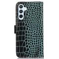 Samsung Galaxy S23 FE Crocodile Series Lommebok-deksel i Lær med RFID - Grønn