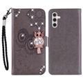 Samsung Galaxy S23 FE Ugle Rhinestone Lommebok-deksel
