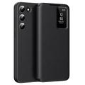 Samsung Galaxy S23 Smart Clear View Flip-etui med kortspor - Svart