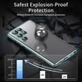 Samsung Galaxy S23 Ultra 5G Magnetisk Deksel med Herdet Glass - Privacy - Grønn