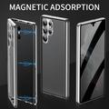 Samsung Galaxy S23 Ultra 5G Magnetisk Deksel med Herdet Glass - Privacy - Sølv