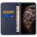 Samsung Galaxy S23 Ultra 5G Lommebok-Deksel - Karbonfiber - Blå