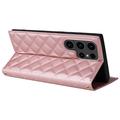 Samsung Galaxy S23 Ultra Luksuriøst Vattert Lommeboketui - Rose Gold